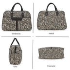 Polyester Leopard Travel Bag (Size 51x19x33 cm) - Brown & White