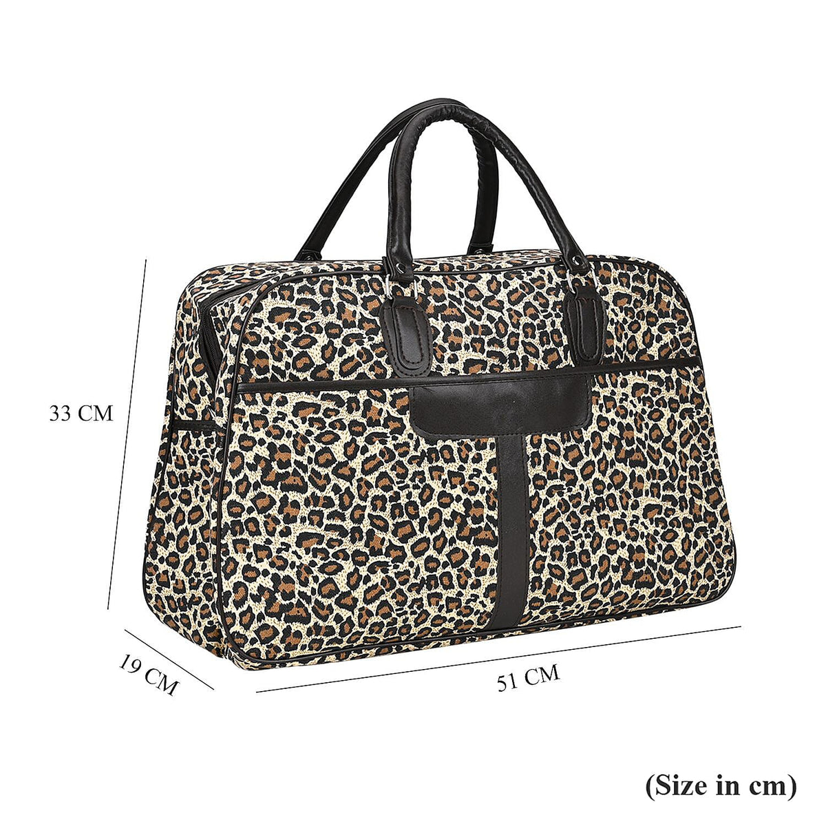 Polyester Leopard Travel Bag (Size 51x19x33 cm) - Brown &amp; White 7768243 6