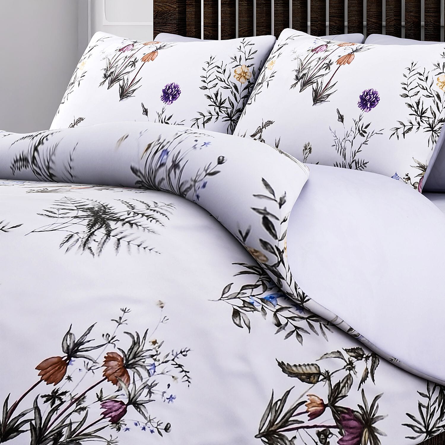 4-Piece Microfiber Printed Reversible Duvet Cover Set 7776455 2
