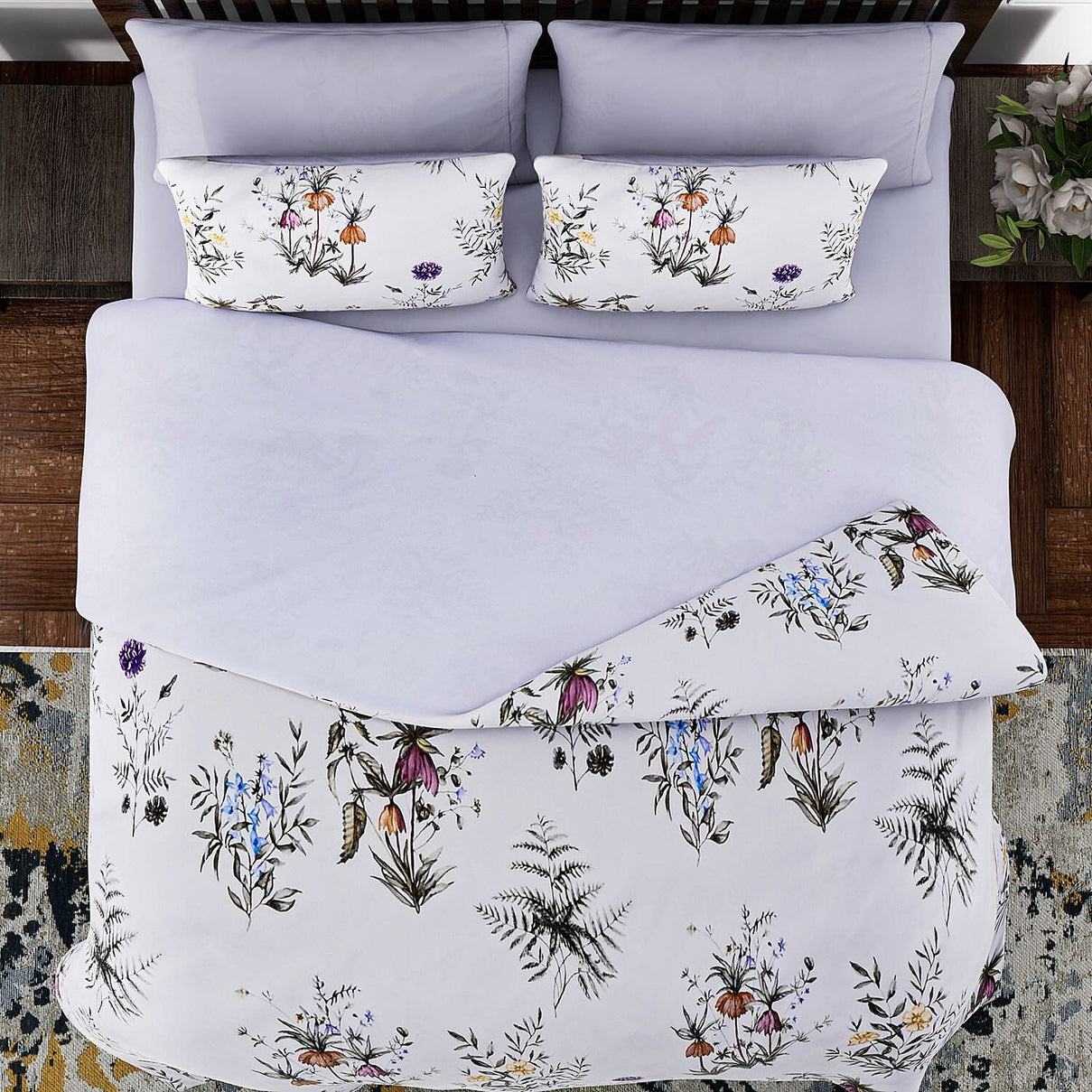 4-Piece Microfiber Printed Reversible Duvet Cover Set 7776455 4