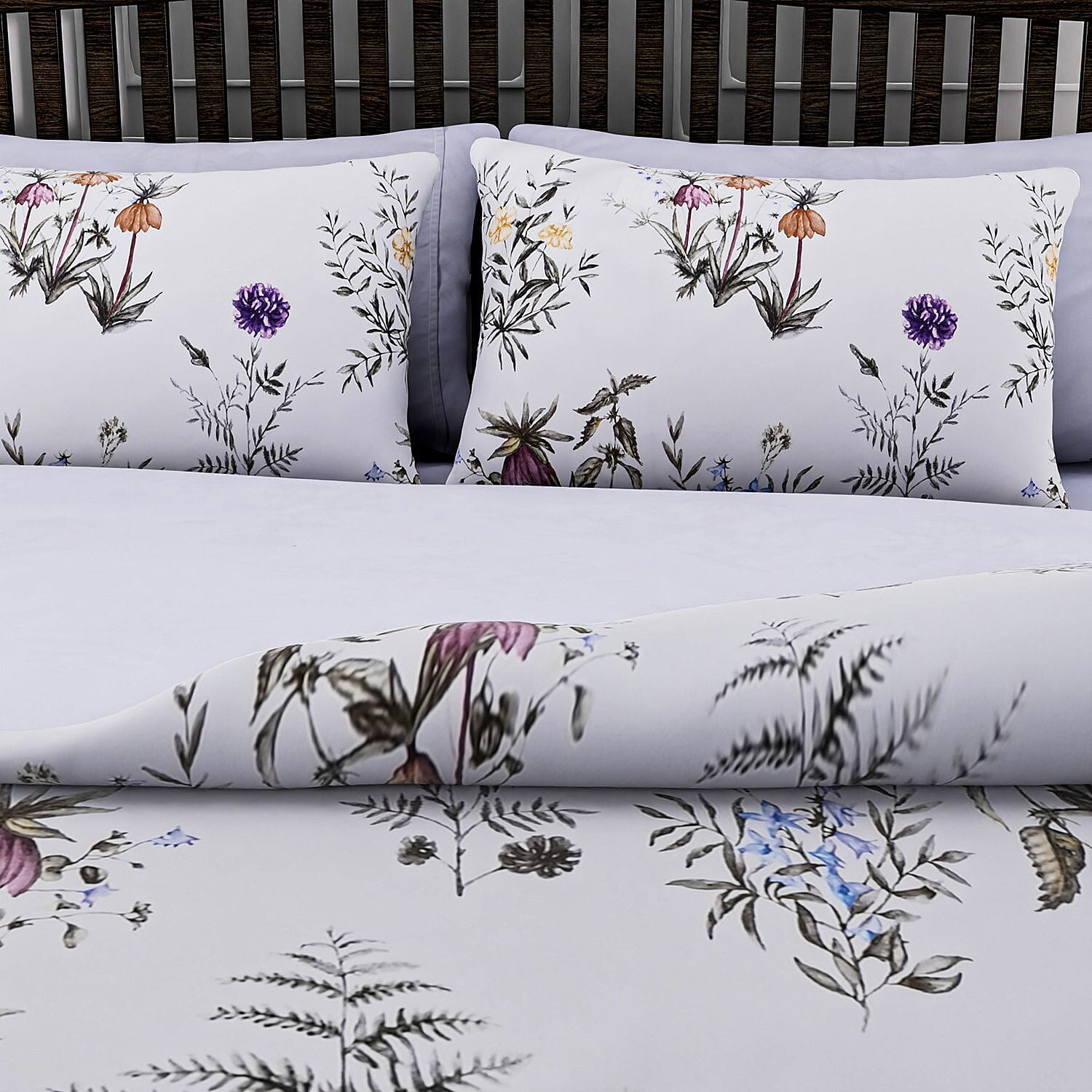 4-Piece Microfiber Printed Reversible Duvet Cover Set 7776455 5