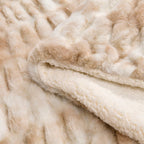 Super Soft Luxurious Faux Fur Blanket 600GSM - Khaki