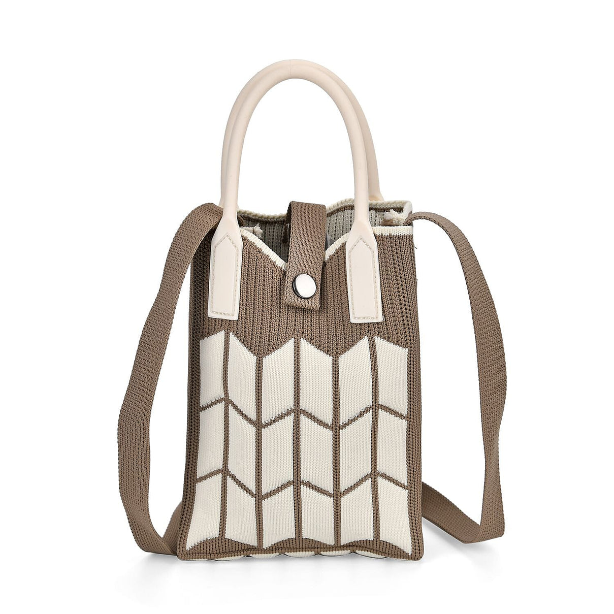 Rhombus Pattern Crossbody Bag with Handle Drop 7711291 0
