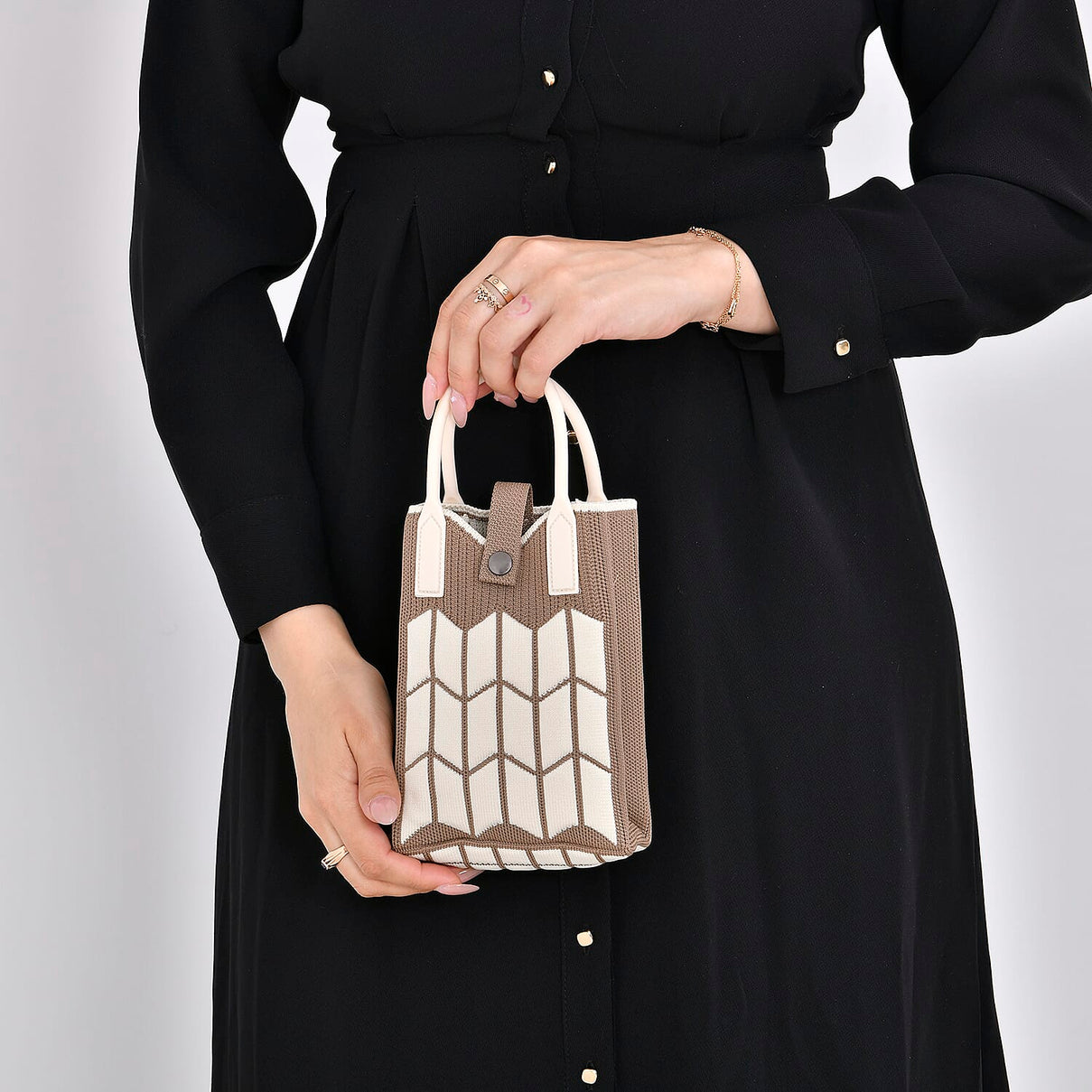 Rhombus Pattern Crossbody Bag with Handle Drop 7711291 3