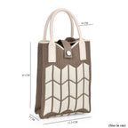 Patterned Crossbody Bag with Handle Drop - Grey & White