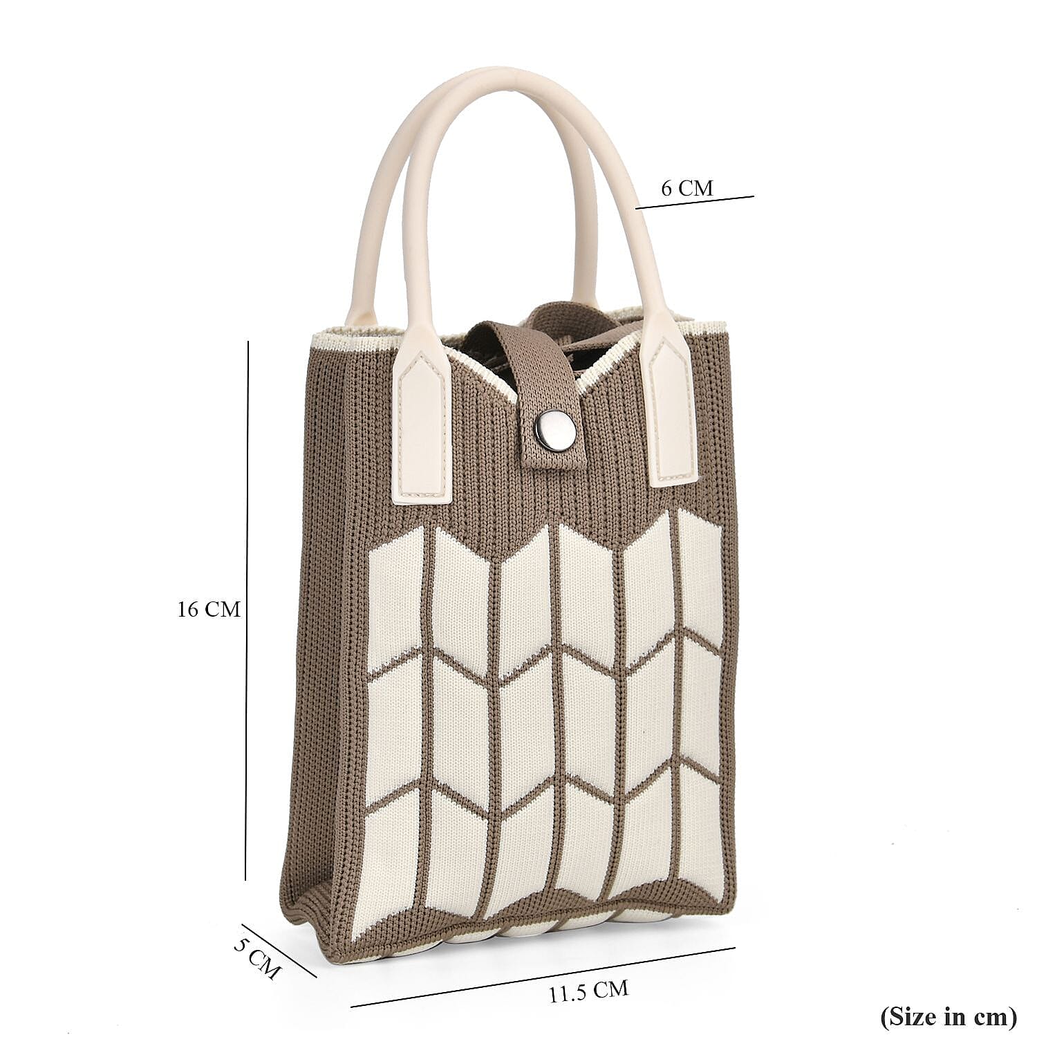 Rhombus Pattern Crossbody Bag with Handle Drop 7711291 6