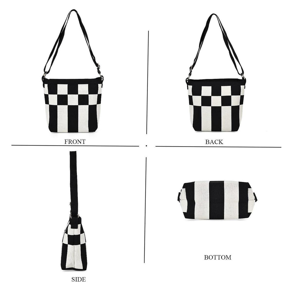 Check Pattern Crossbody Bag with Shoulder Strap 7710970 4
