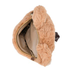 Cute Teddy Plush Crossbody Bag - Brown