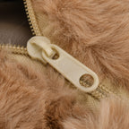 Cute Teddy Plush Crossbody Bag - Brown