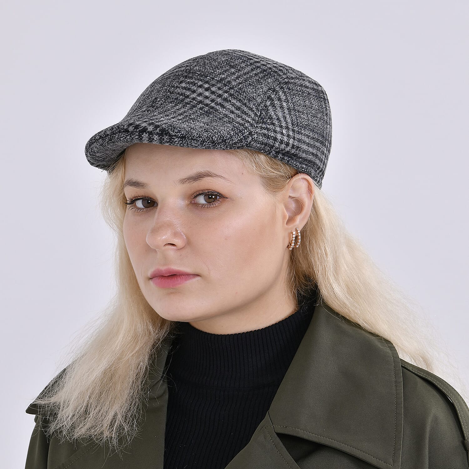 Snapback Vintage Checked Flat Cap (57 cm) - Dark Grey 7827733 3