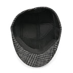 Snapback Vintage Checked Flat Cap (57 cm) - Dark Grey