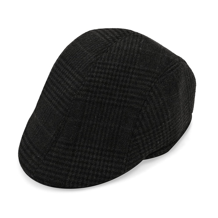Snapback Vintage Checked Flat Cap (57 cm) - Black. 7827731 1