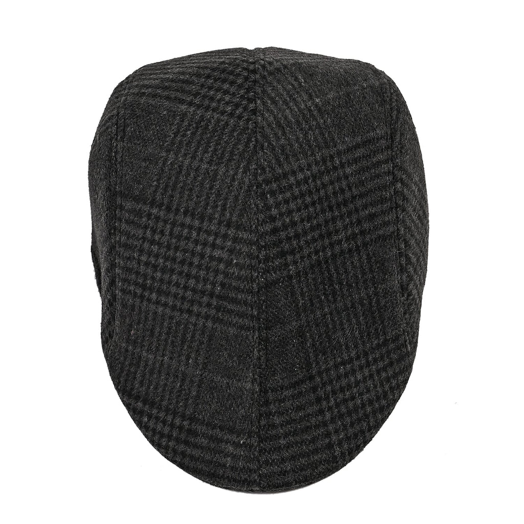 Snapback Vintage Checked Flat Cap (57 cm) - Black