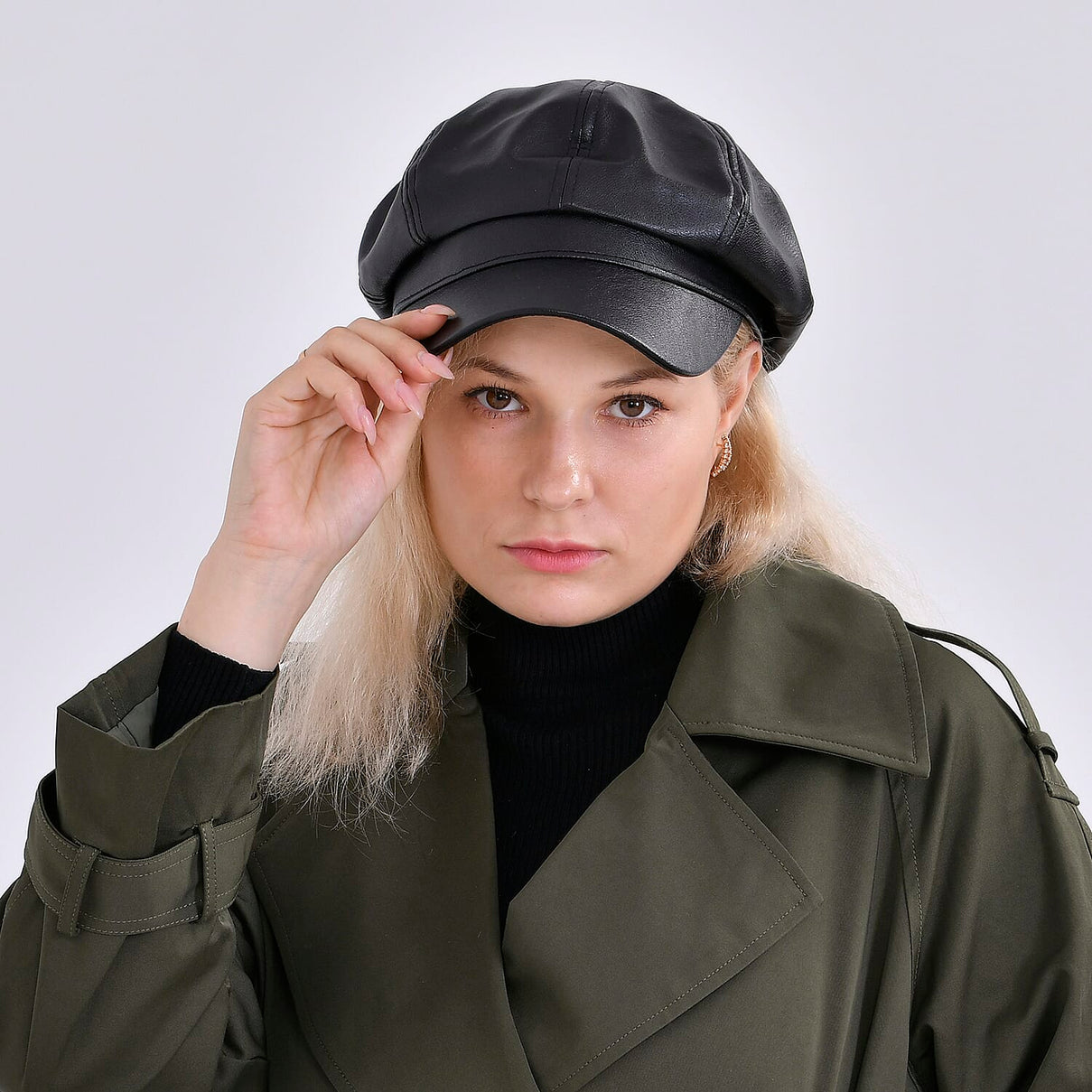 Snapback Baker Boy Cap (57cm) - Black V32515400 2