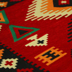 Reversible Turkish Authentic Traditional Kilim Rug (Size 170x120 cm) - Red & Black