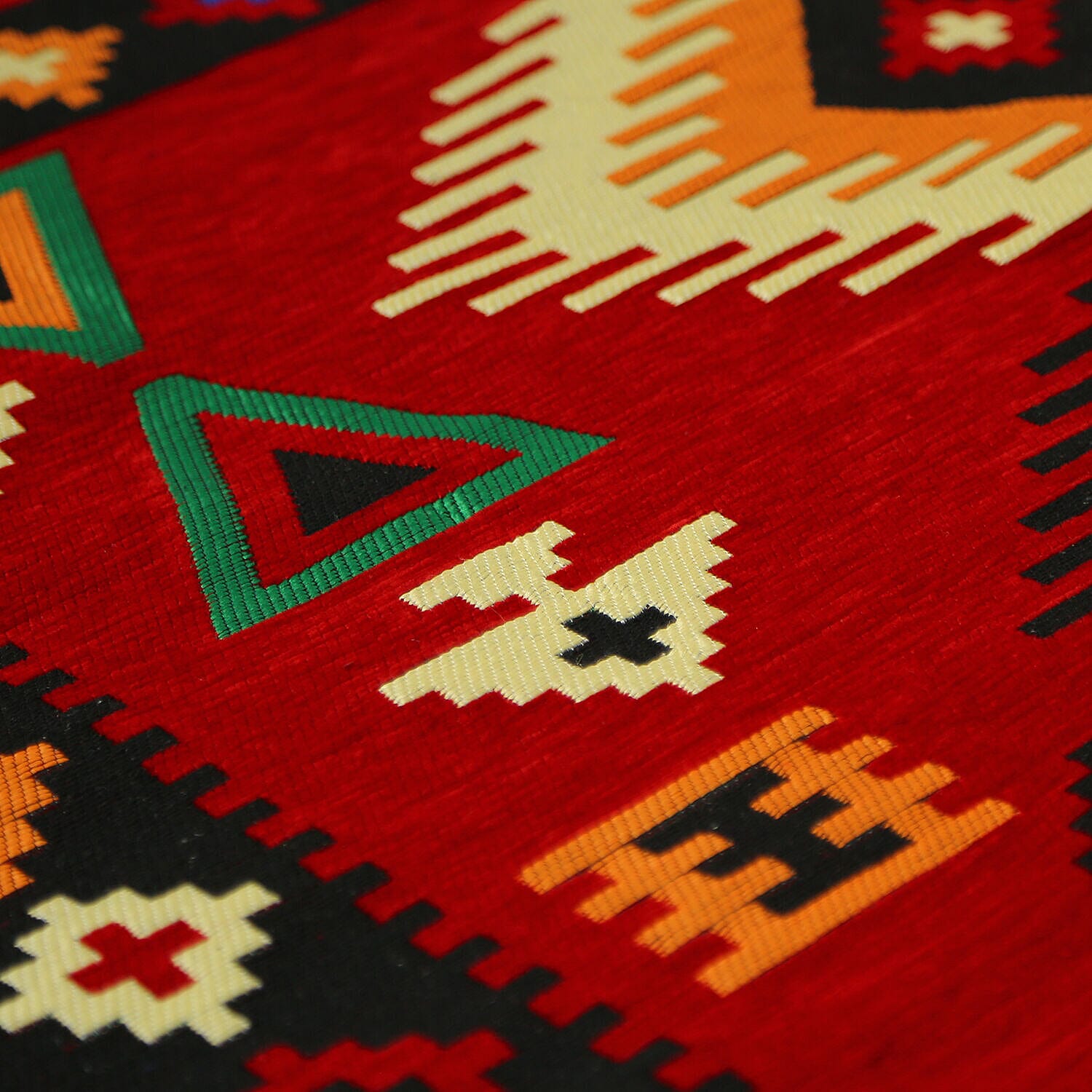 Reversible Turkish Authentic Traditional Kilim Rug (Size 170x120 cm) - Red &amp; Black 7279024 4
