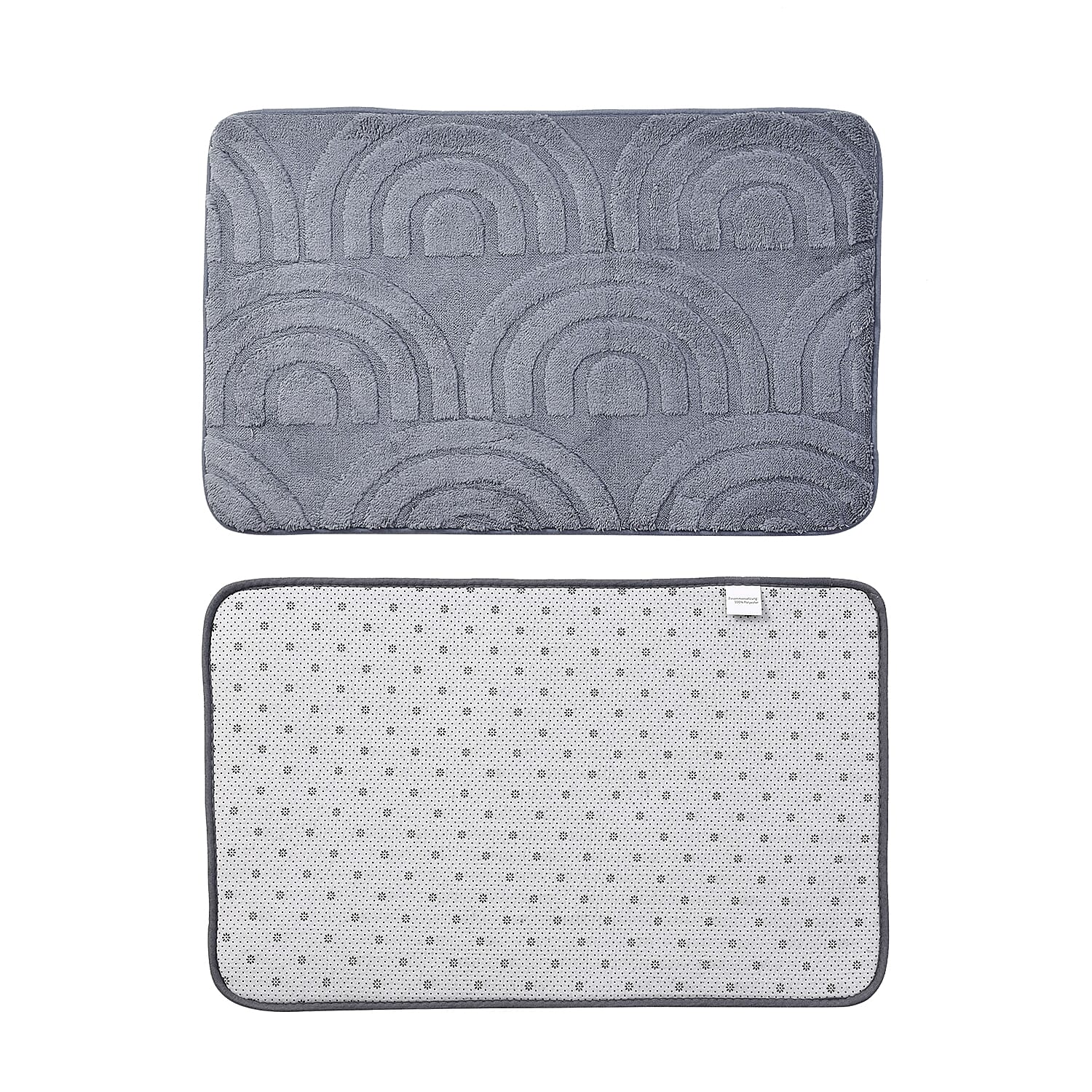 3 Piece Patterned Bathroom Mat Set - Dark Grey 7787035 4