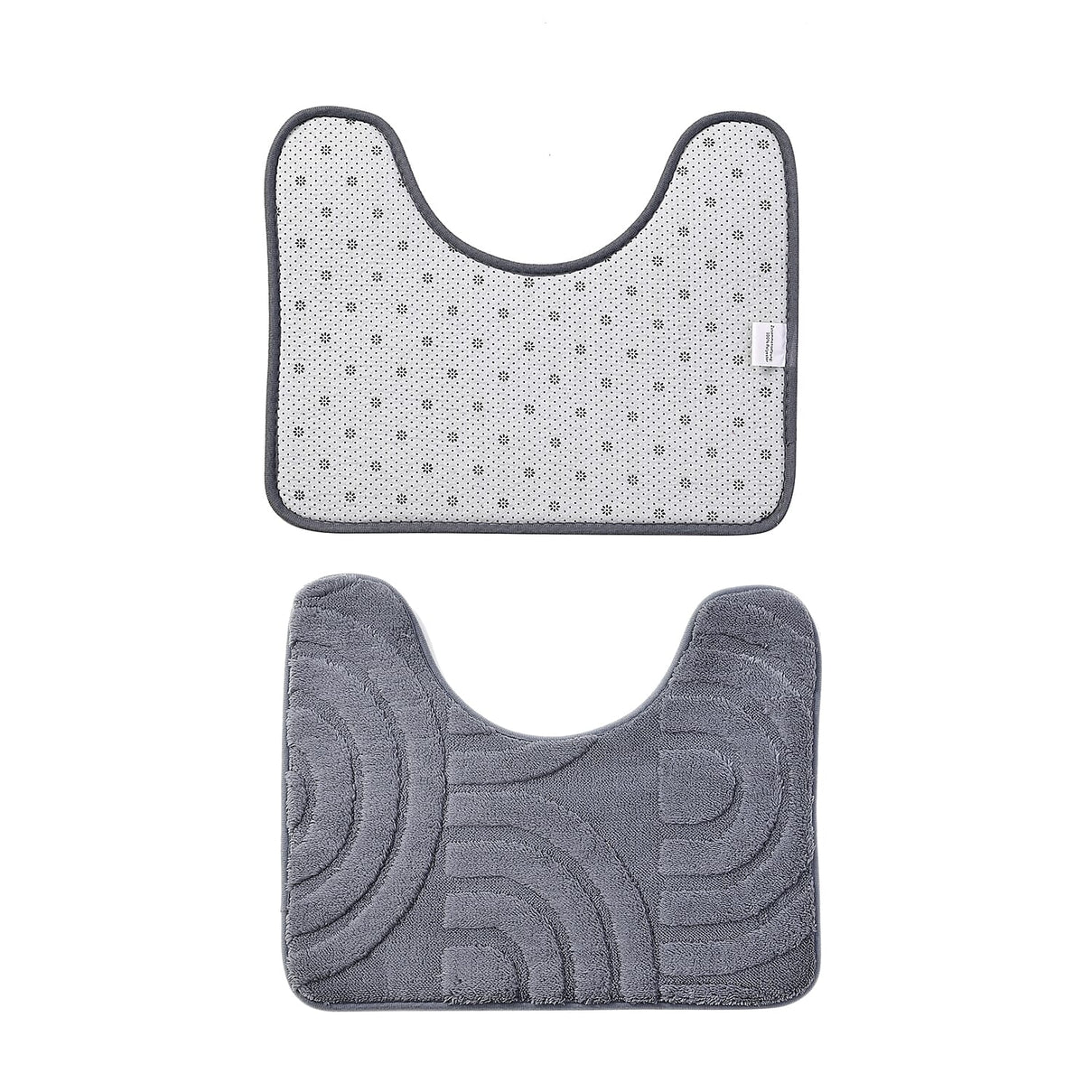 3 Piece Patterned Bathroom Mat Set - Dark Grey 7787035 5