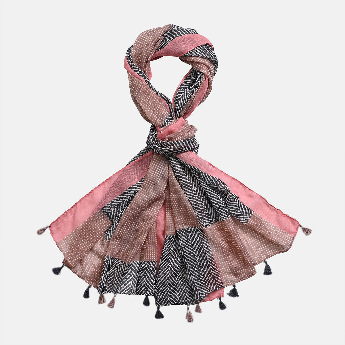 Closeout Deal New Arrival Printed Scarf with Tassels 7751719 5