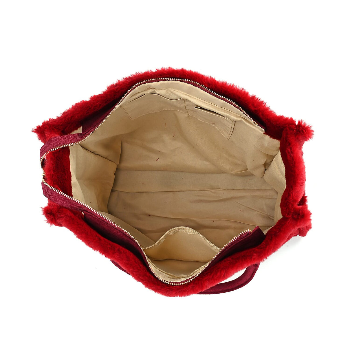 Fluffy Faux Fur Tote Bagg (Size 40x13x32 cm) - Burgundy 7850200 2