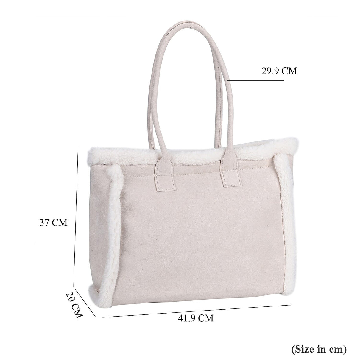Faux Fur Plush Tote Bag with Handle Drop - Off White 7849648 7