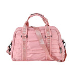 Water Repellent Pleated Travel Dufflle Bag - Light Pink