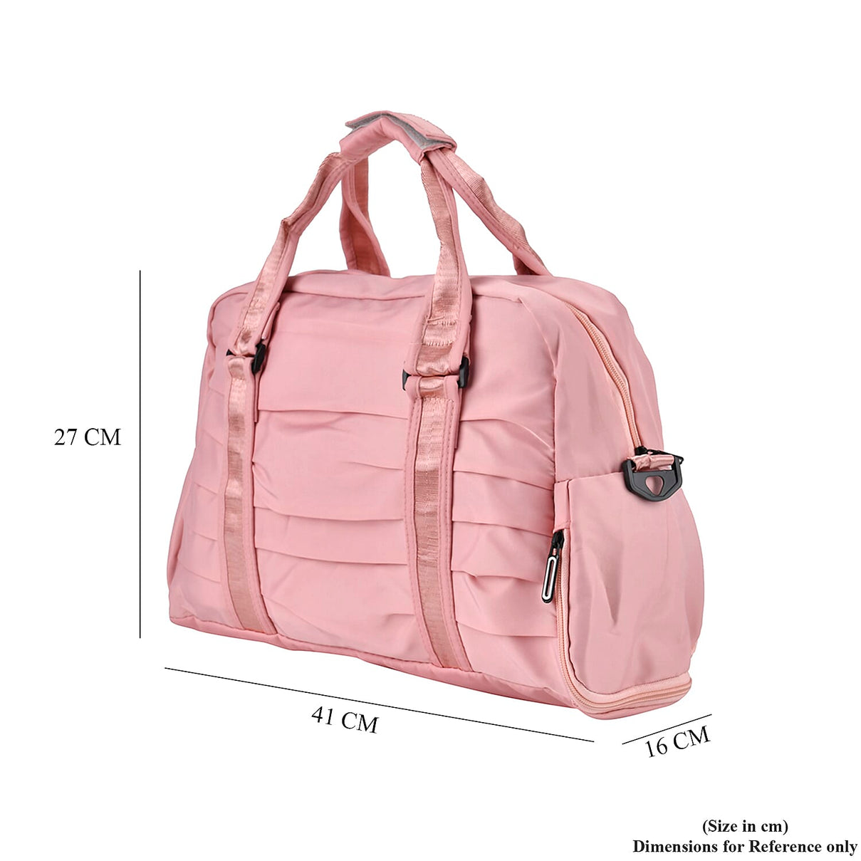 Water Repellent Pleated Travel Dufflle Bag - Light Pink 7689135 5