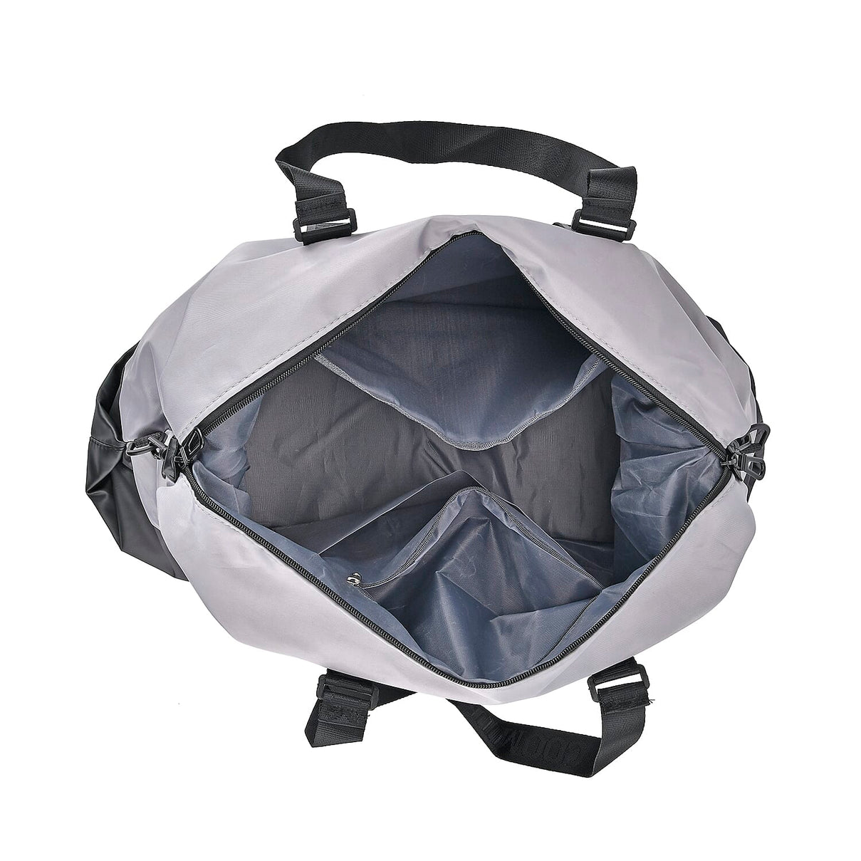 Duffle Bag- 3 slip pockets and 1 zip pocket - Water Repellent Multipurpose - Grey 7689186 5