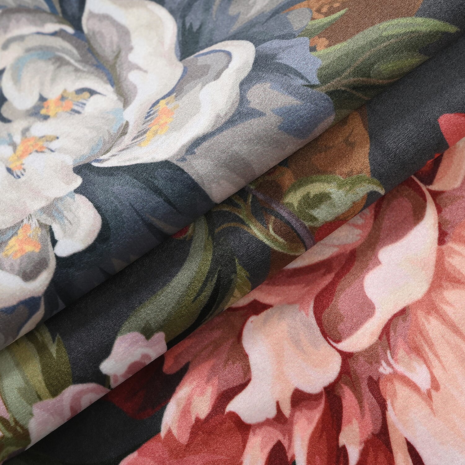 Set of 2 Floral Printed Curtains and Cushion Covers 7782684 16