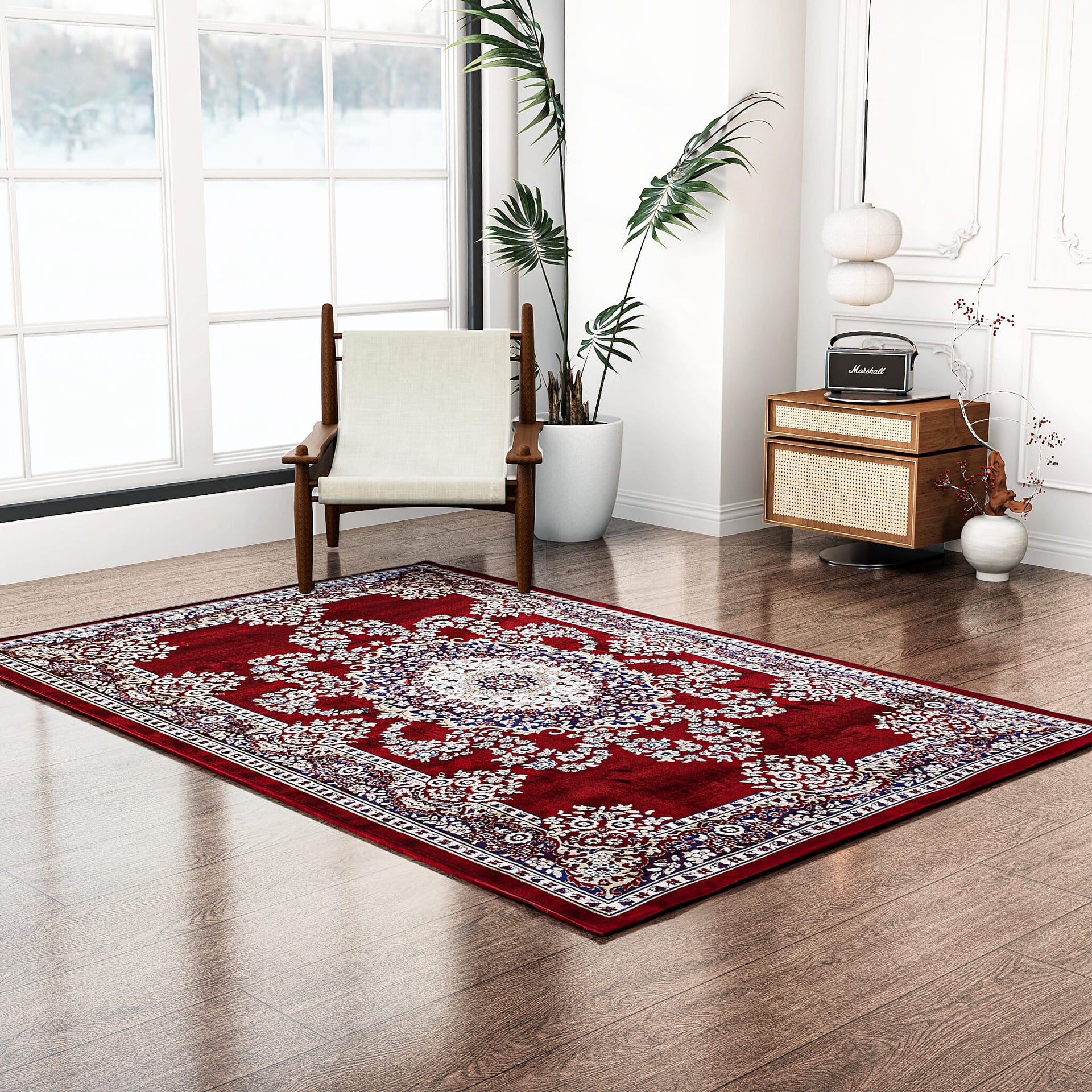 Traditional Style Printed Pile Carpet - Red 7787353 0