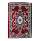 Polyester Printed Rug and Door Mat (Size 120x1 cm) - Red & Mint