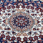 Polyester Printed Rug and Door Mat (Size 120x1 cm) - Red & Mint