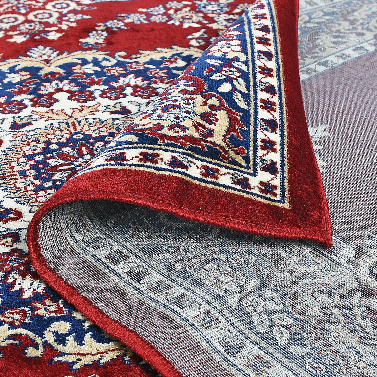 Traditional Style Printed Pile Carpet - Red 7787353 9