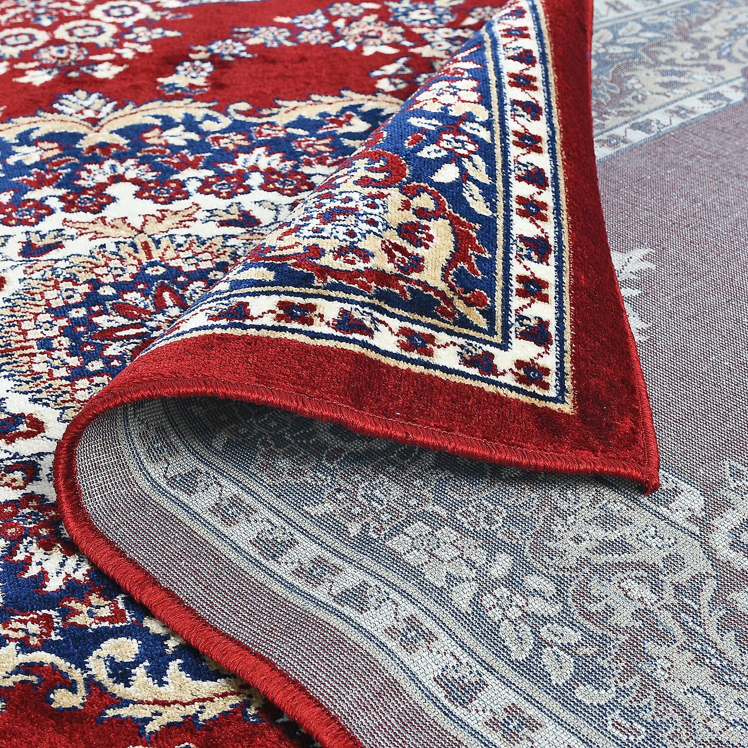 Traditional Style Printed Pile Carpet - Red 7787353 9