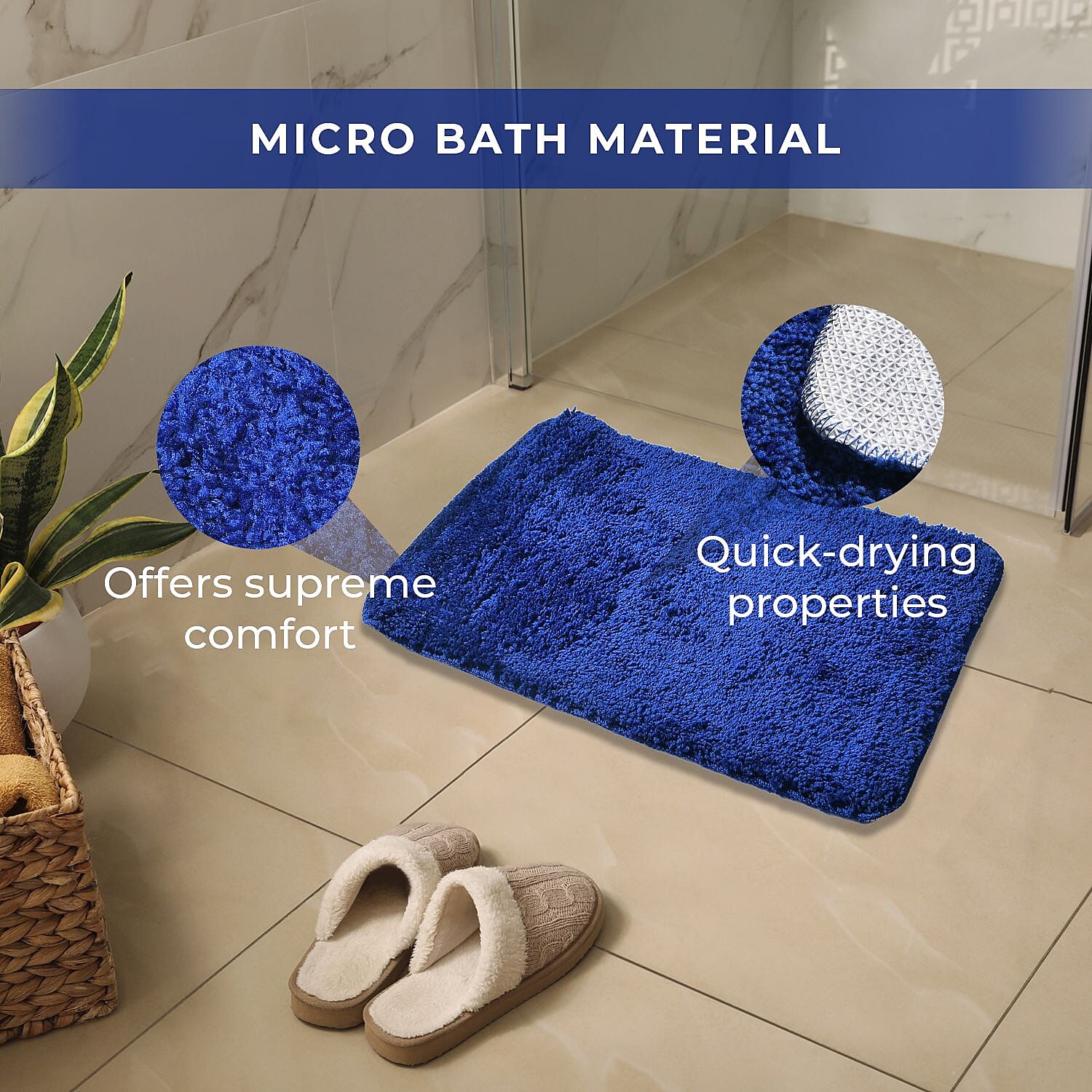 Set of 2 Microbath Mat With TPR Back 7799621 2