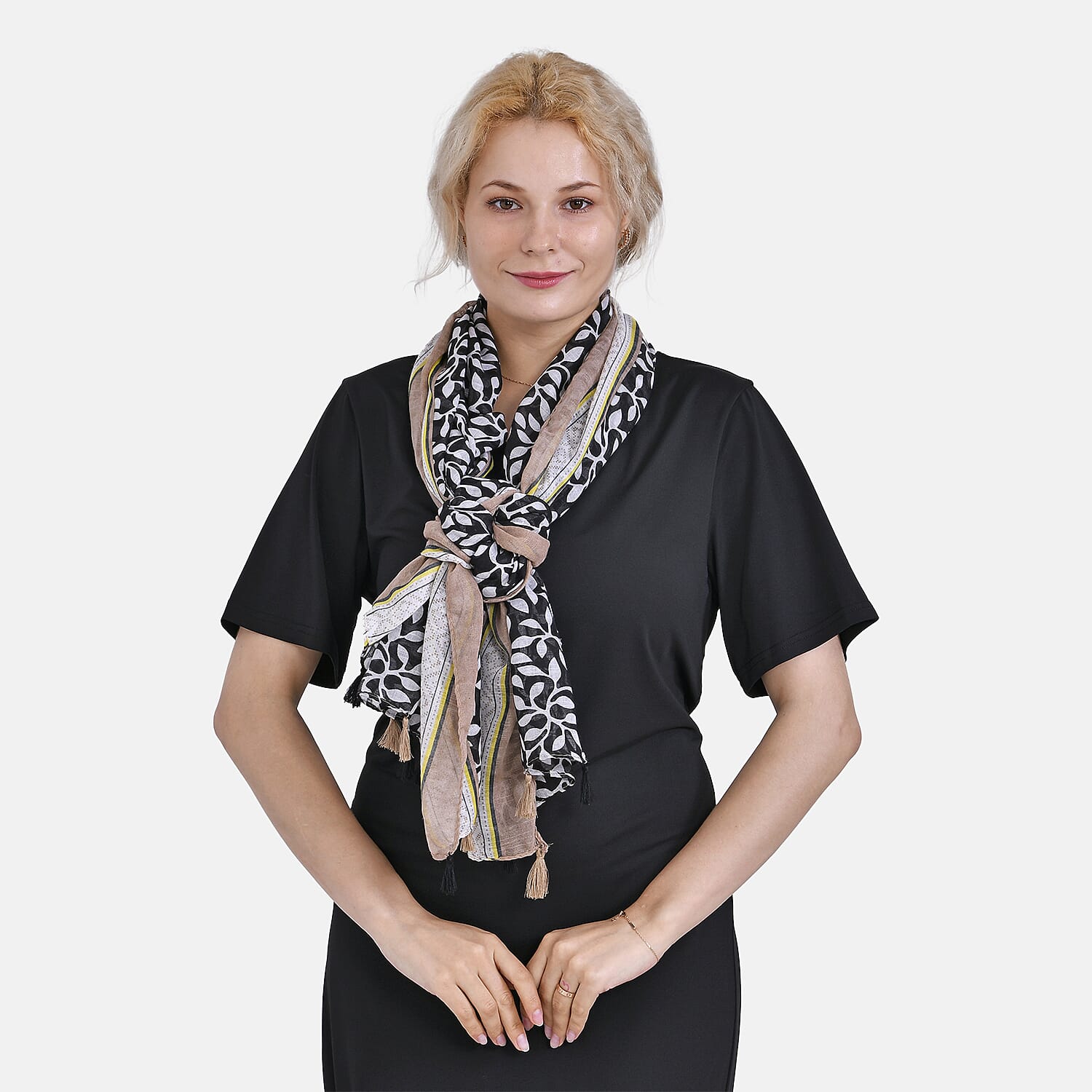 Closeout Deal New Arrival Printed Scarf with Tassels 7751711 4