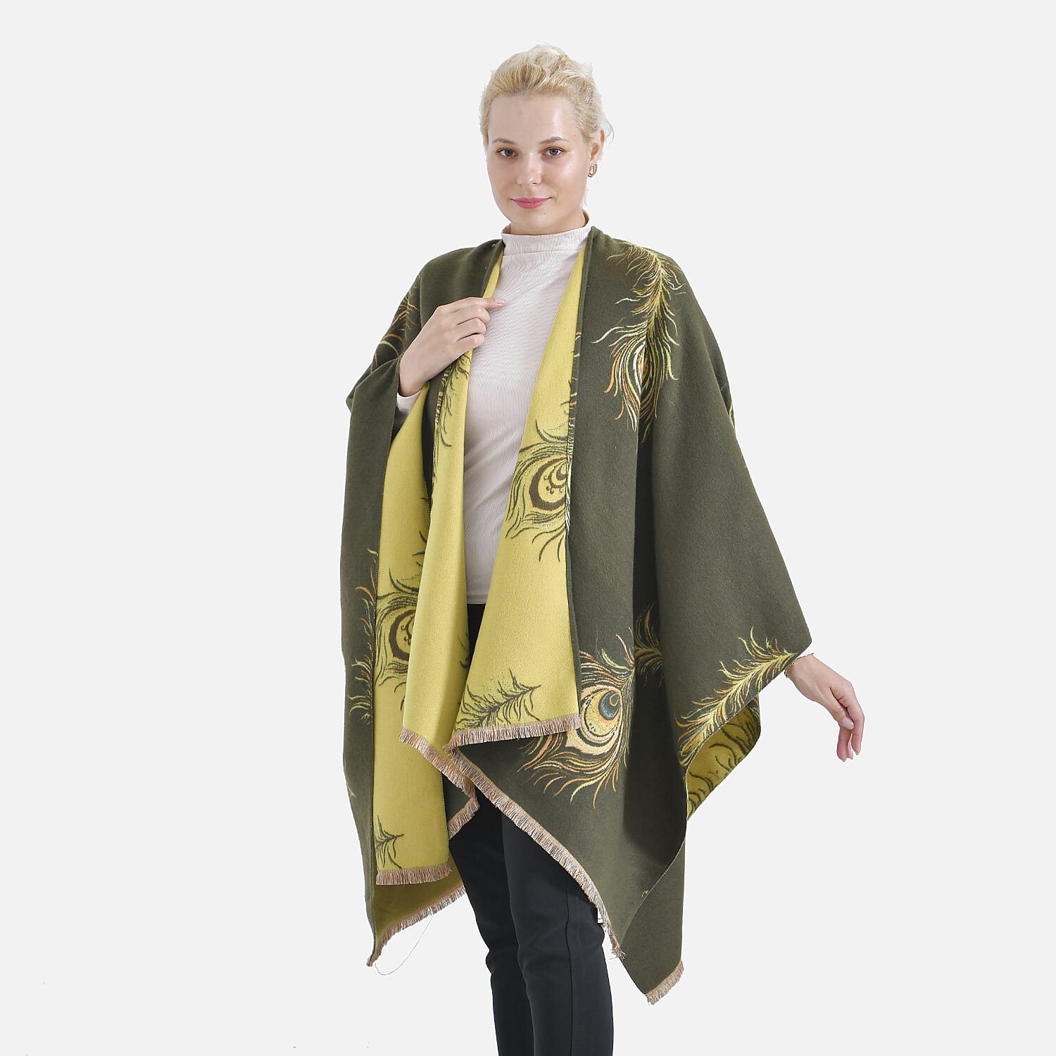 Closeout Deal Peacock Feather Pattern Super Soft Shawl 7863845 4