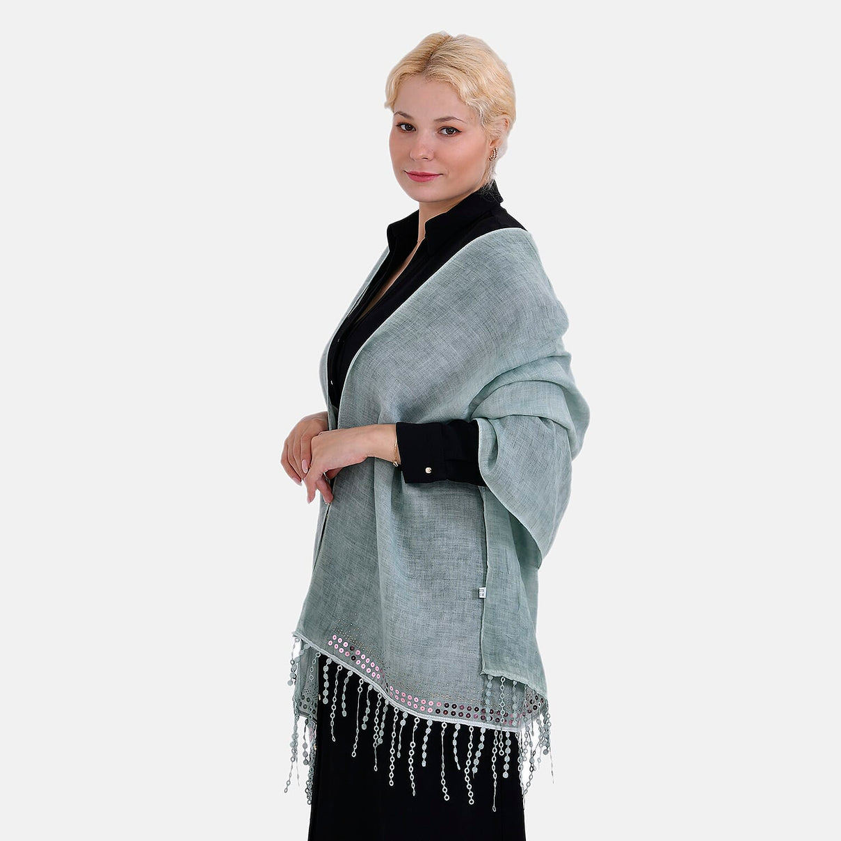 Closeout Deal - Scarf with Sequins and Tassels 7833311 3