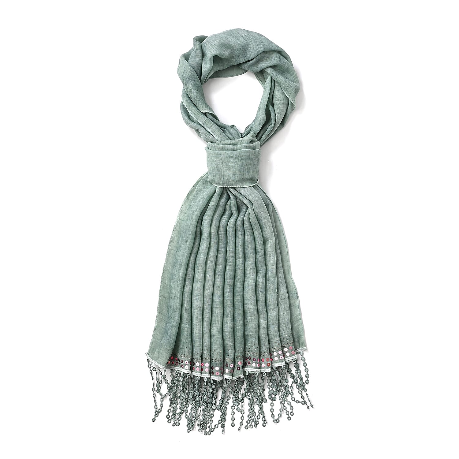 Closeout Deal - Scarf with Sequins and Tassels 7833311 5