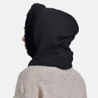 3-in-1 Cosy Warm Plush Faux Fur Sherpa Lined Winter Hat Scarf - Black