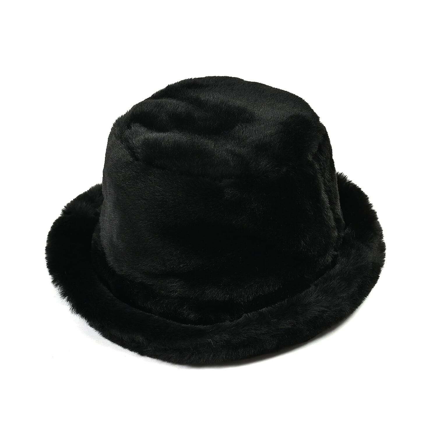 Lightweight and Cozy Faux Fur Bucket Hat (58cm) - Black 7846715 0