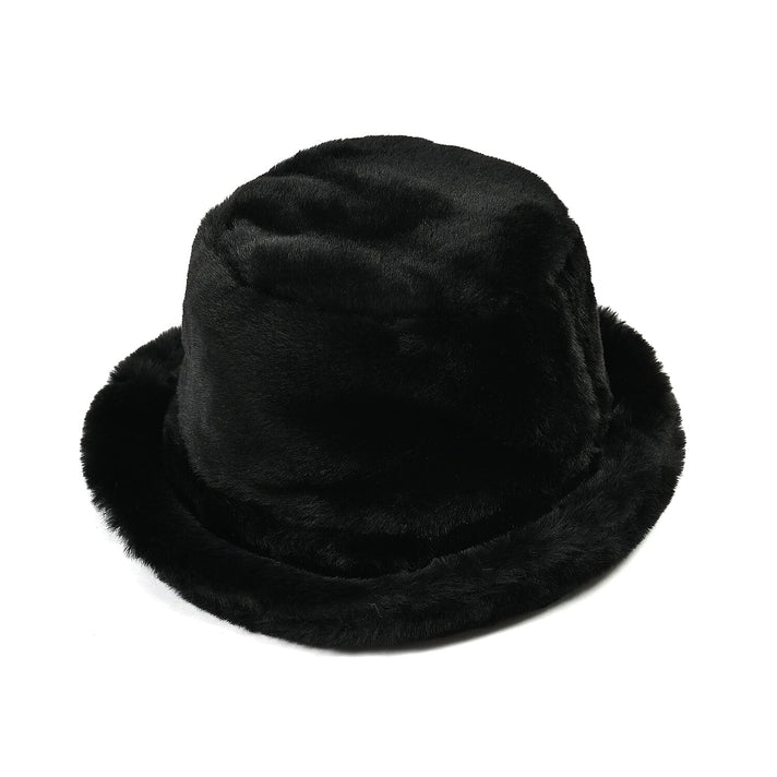 Lightweight and Cozy Faux Fur Bucket Hat (58cm) - Black 7846715 1