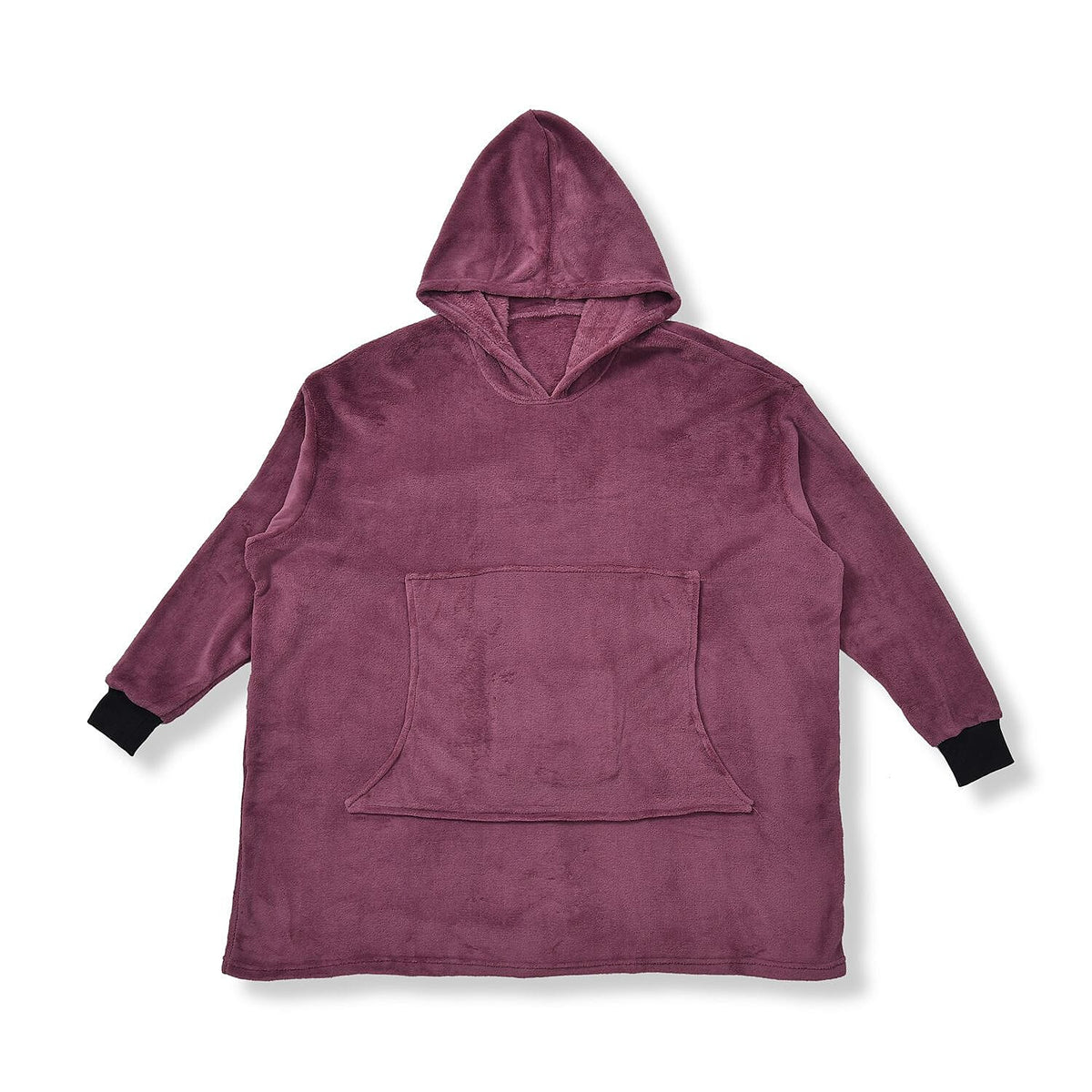 Flannel Solid Hoodie (Size 96x89 cm) - Rose Pink 7621595 0