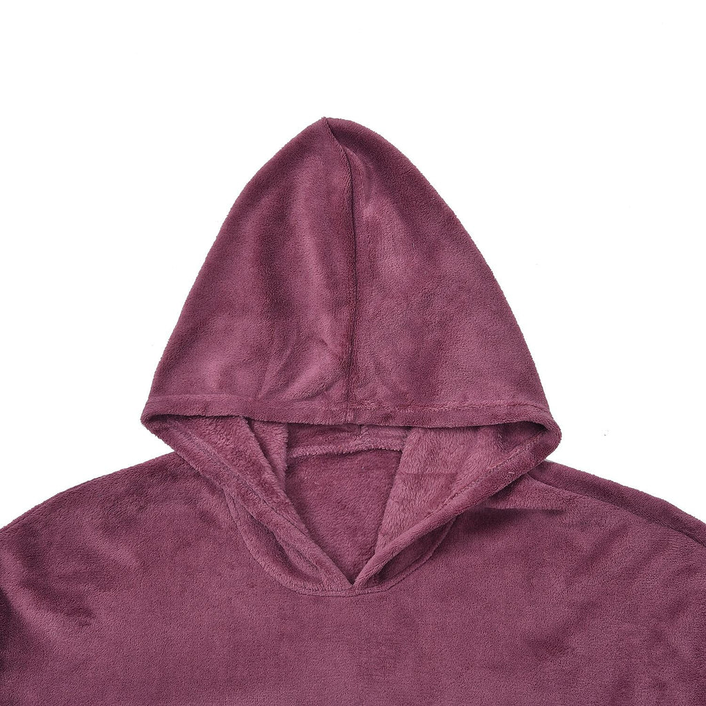 Flannel Solid Hoodie (Size 96x89 cm) - Rose Pink