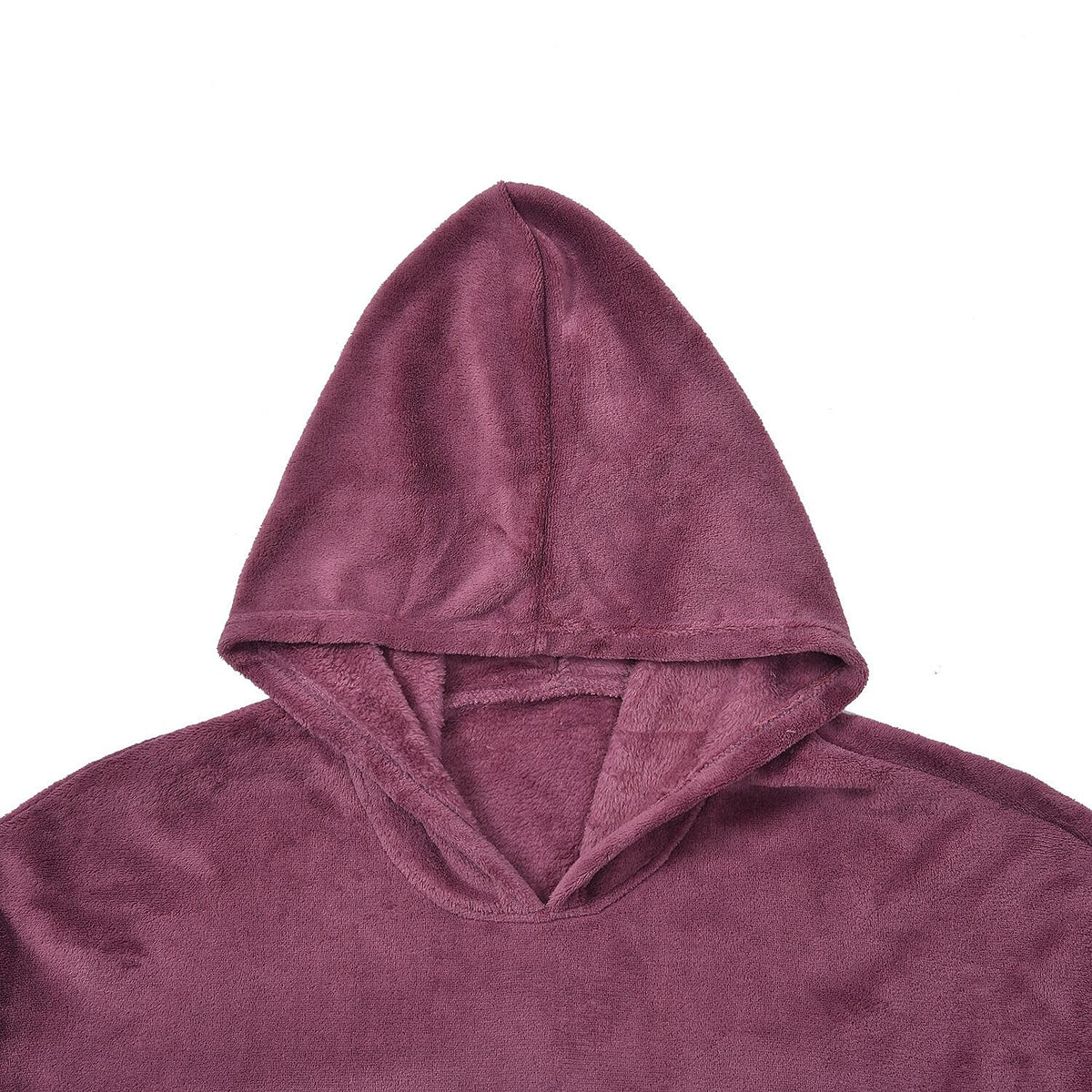 Flannel Solid Hoodie (Size 96x89 cm) - Rose Pink 7621595 2