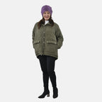 Faux Fur Snood with Drawstring (Size 35x28 Cm) - Purple