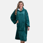 Mega Winter Closeout - Super Soft Fleeced Hoodie Blanket (One Size) - Green