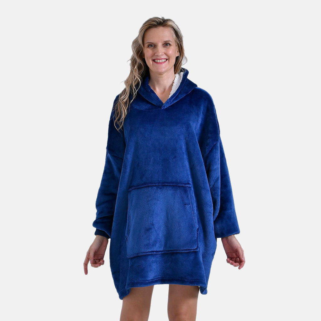 Snuggle Huggle Sherpa Fleece Hoodie - Blue
