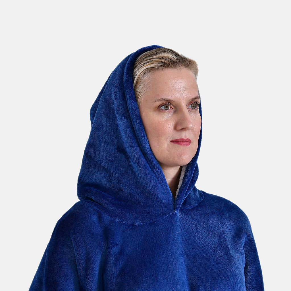 Snuggle Huggle Sherpa Fleece Hoodie - Blue