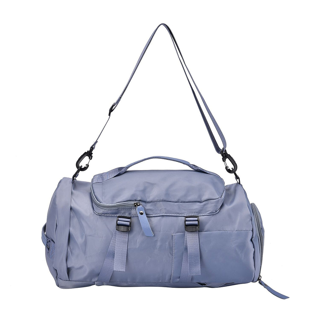 Multi-Function Travel Bag with Backpack Straps & 4 Exterior Zipped Pockets - Blue